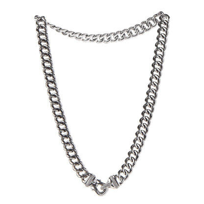 David Yurman Sterling Silver Diamond Buckle Chain Necklace 3 of 6