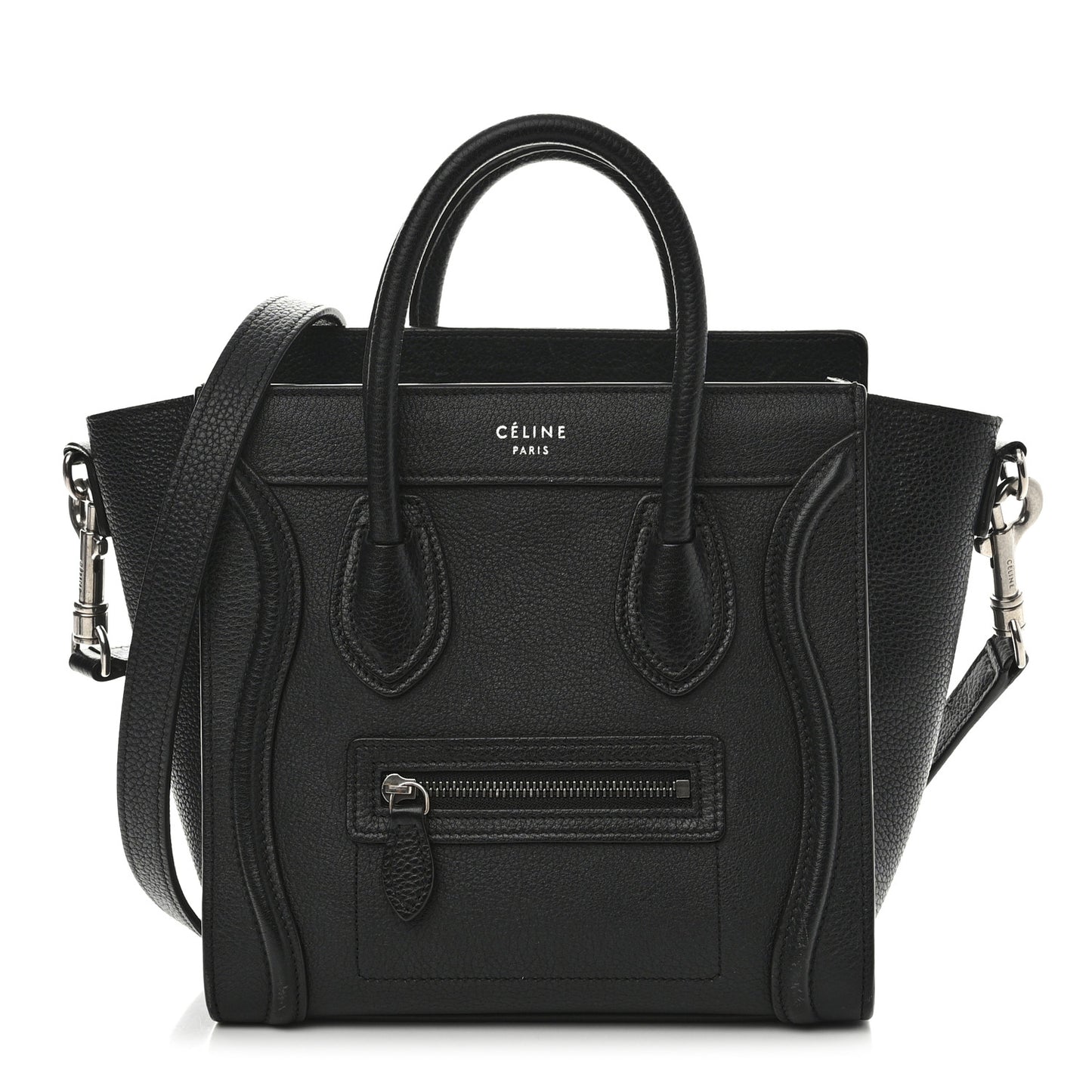 Drummed Calfskin Nano Luggage Black