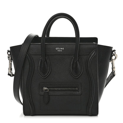 Celine Drummed Calfskin Nano Luggage Black 1 of 15