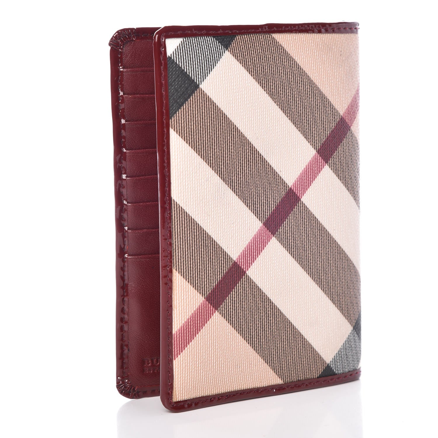 Burberry Patent Supernova Check Passport Cover Red 3 of 6