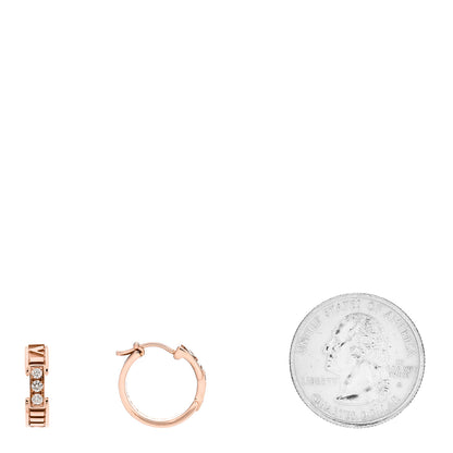 Tiffany 18K Rose Gold Diamond Atlas Hoop Earrings 2 of 6