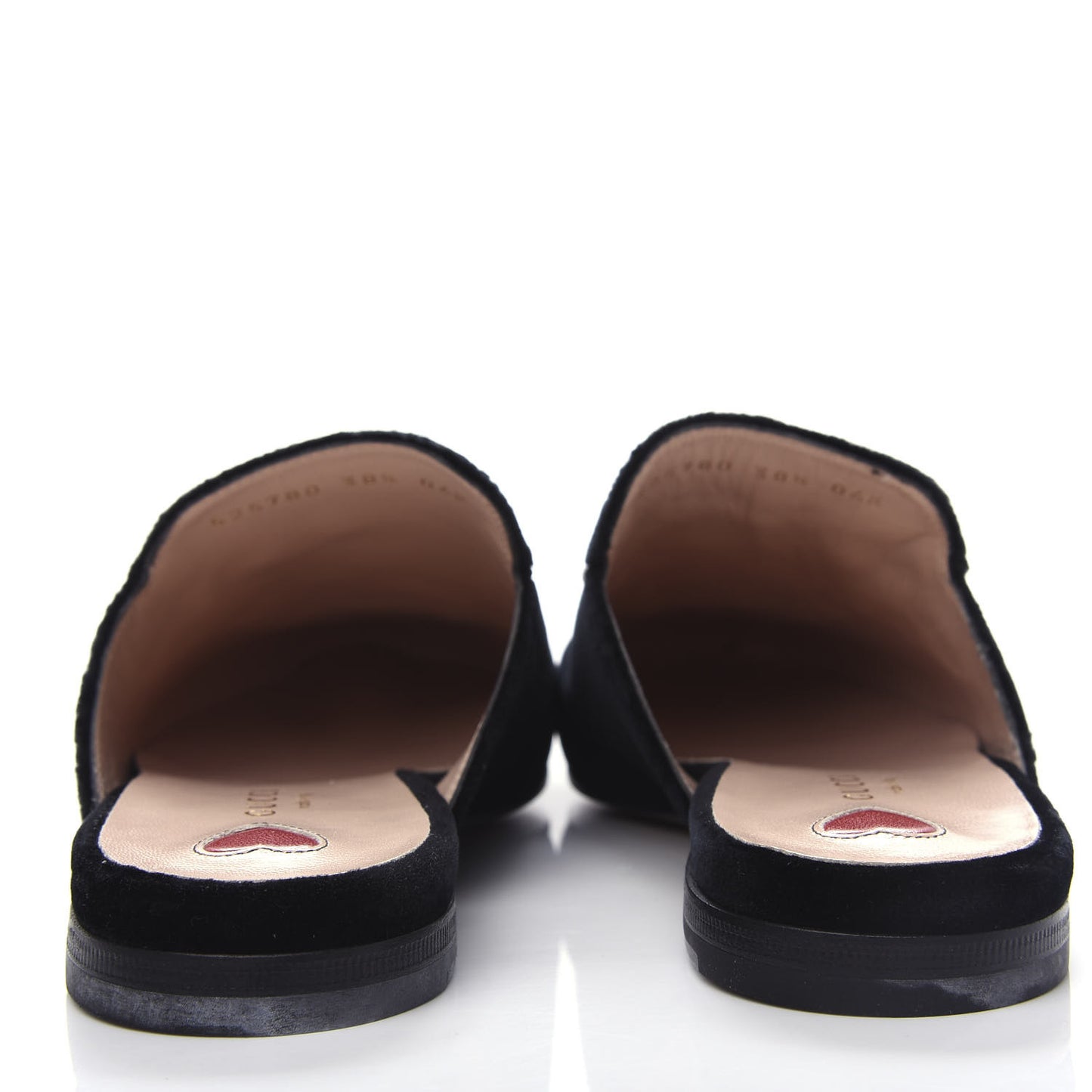 Velvet Star Embroidered Womens Princetown Slippers 38.5 Black
