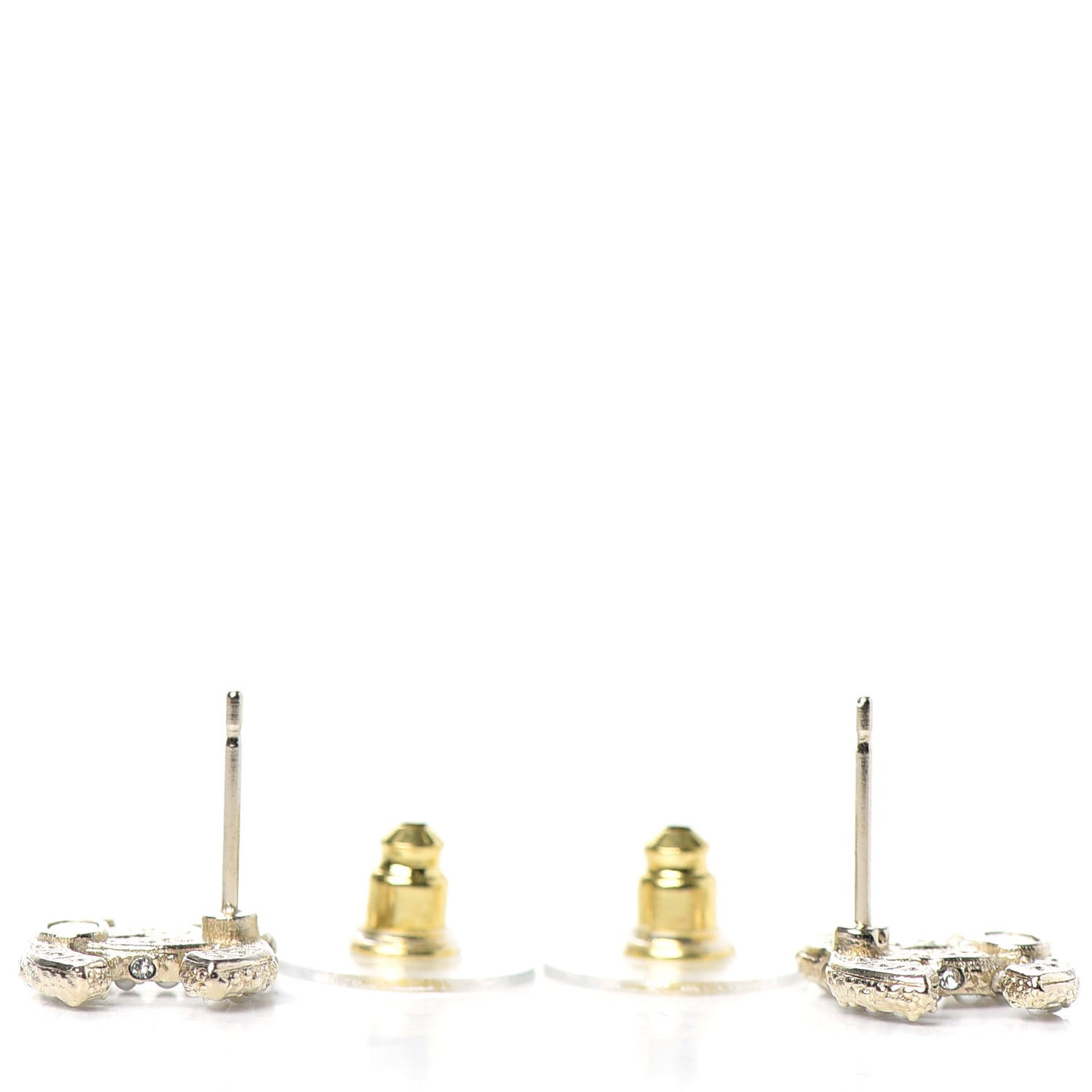 Crystal Pearl CC Earrings Gold