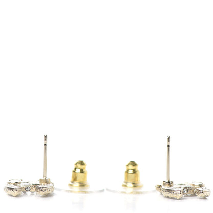 Chanel Crystal Pearl CC Earrings Gold 3 of 4