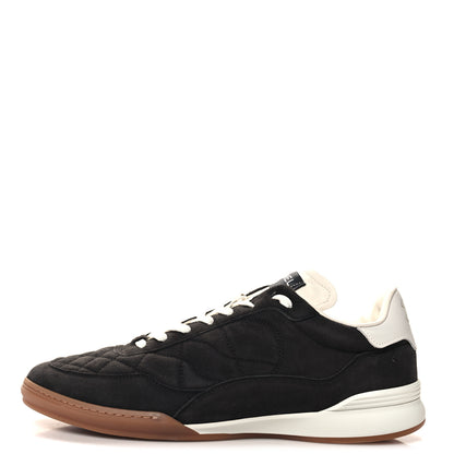 Chanel Suede Kidskin Quilted Mens Sneakers 45 Dark Grey 1 of 9