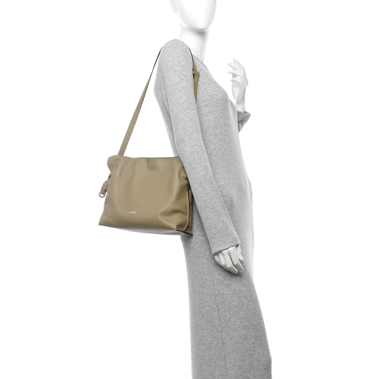 Loewe Nappa Medium Flamenco Knot Bag Clay Green 2 of 11