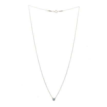 Tiffany Sterling Silver Aquamarine Elsa Peretti Color by the Yard Pendant Necklace 3 of 6