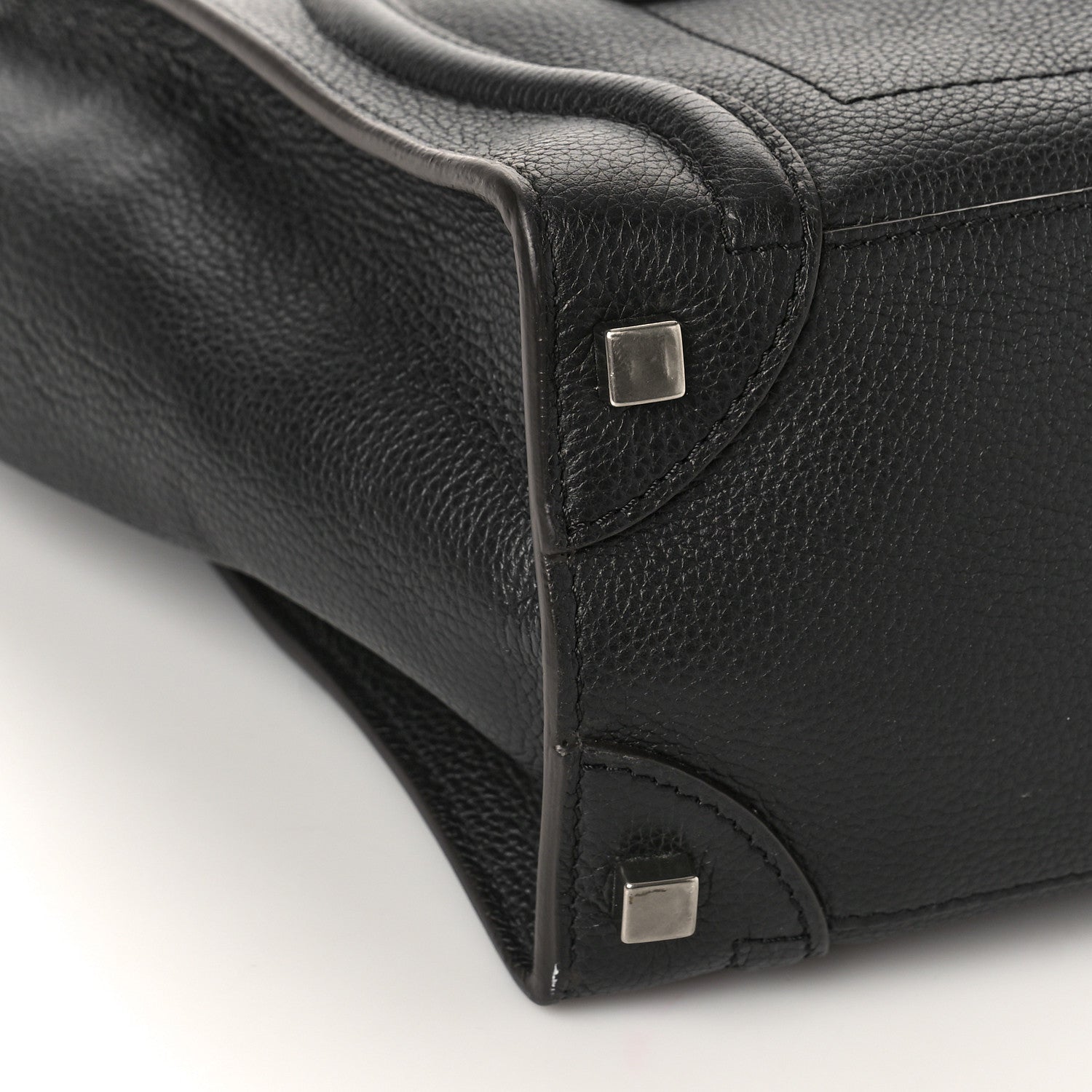 Celine Drummed Calfskin Micro Luggage Black 7 of 8