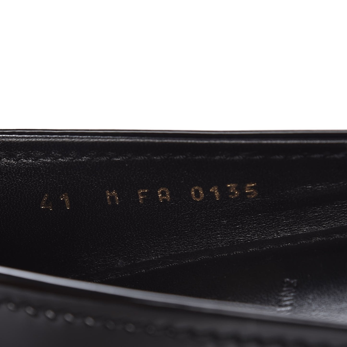 Patent Calfskin Oxford Ballerina Flats 41 Black