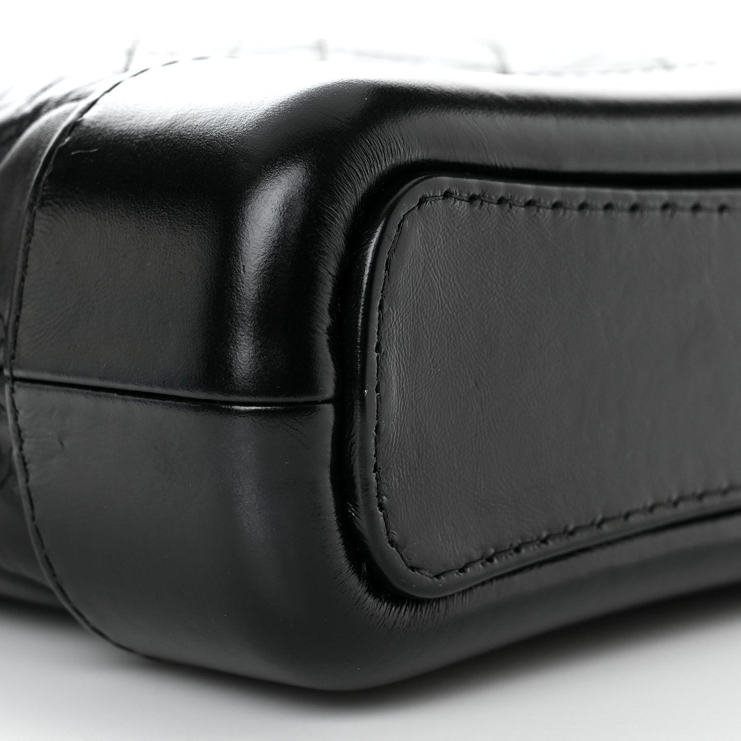Aged Calfskin Quilted Small Gabrielle Hobo Black