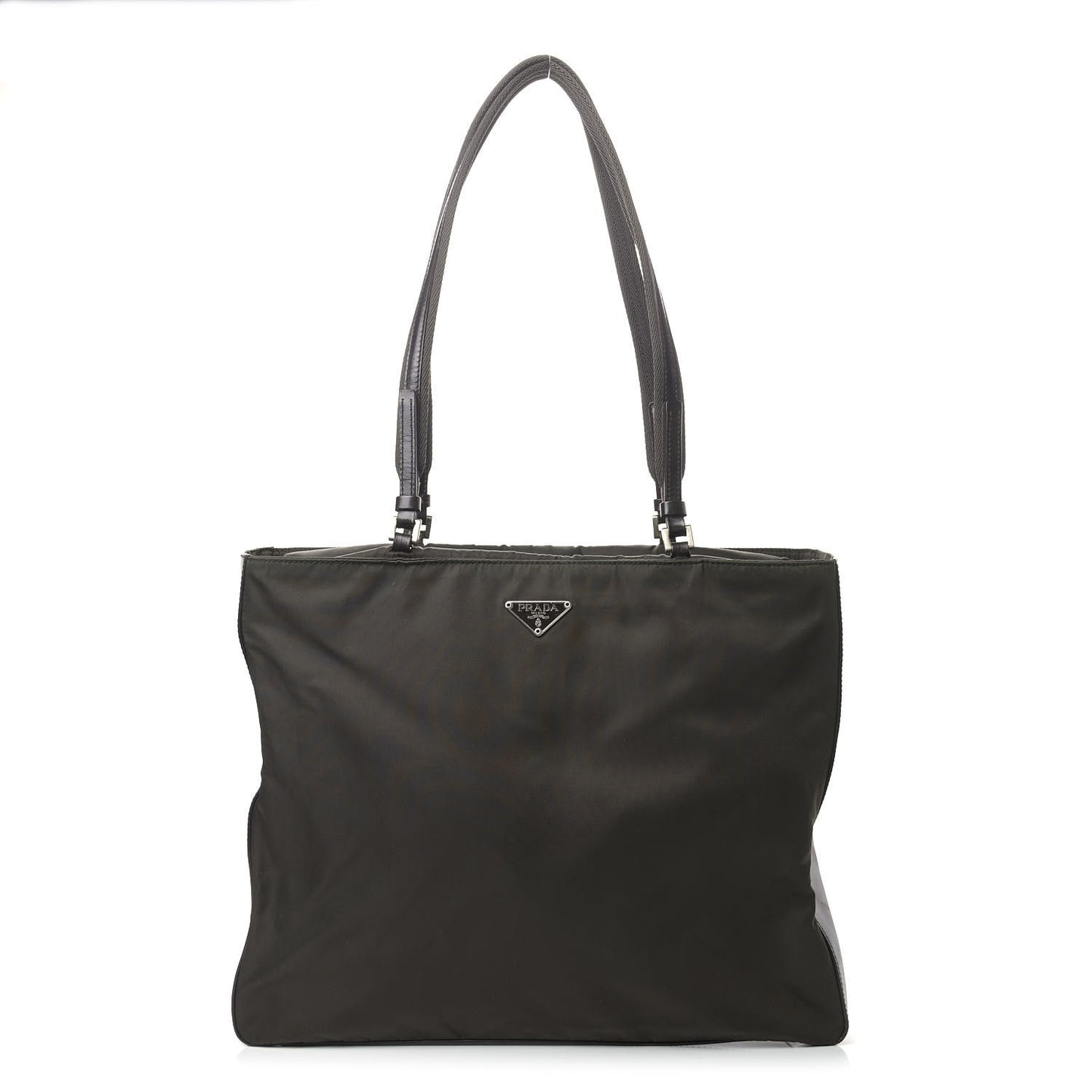 Tessuto Nylon Soft Calfskin Shopping Tote Ebano