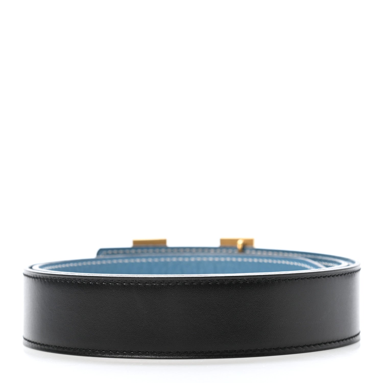 Hermes Box Togo 24mm Guilloche H Belt 85 Black Bleu Jean 2 of 6