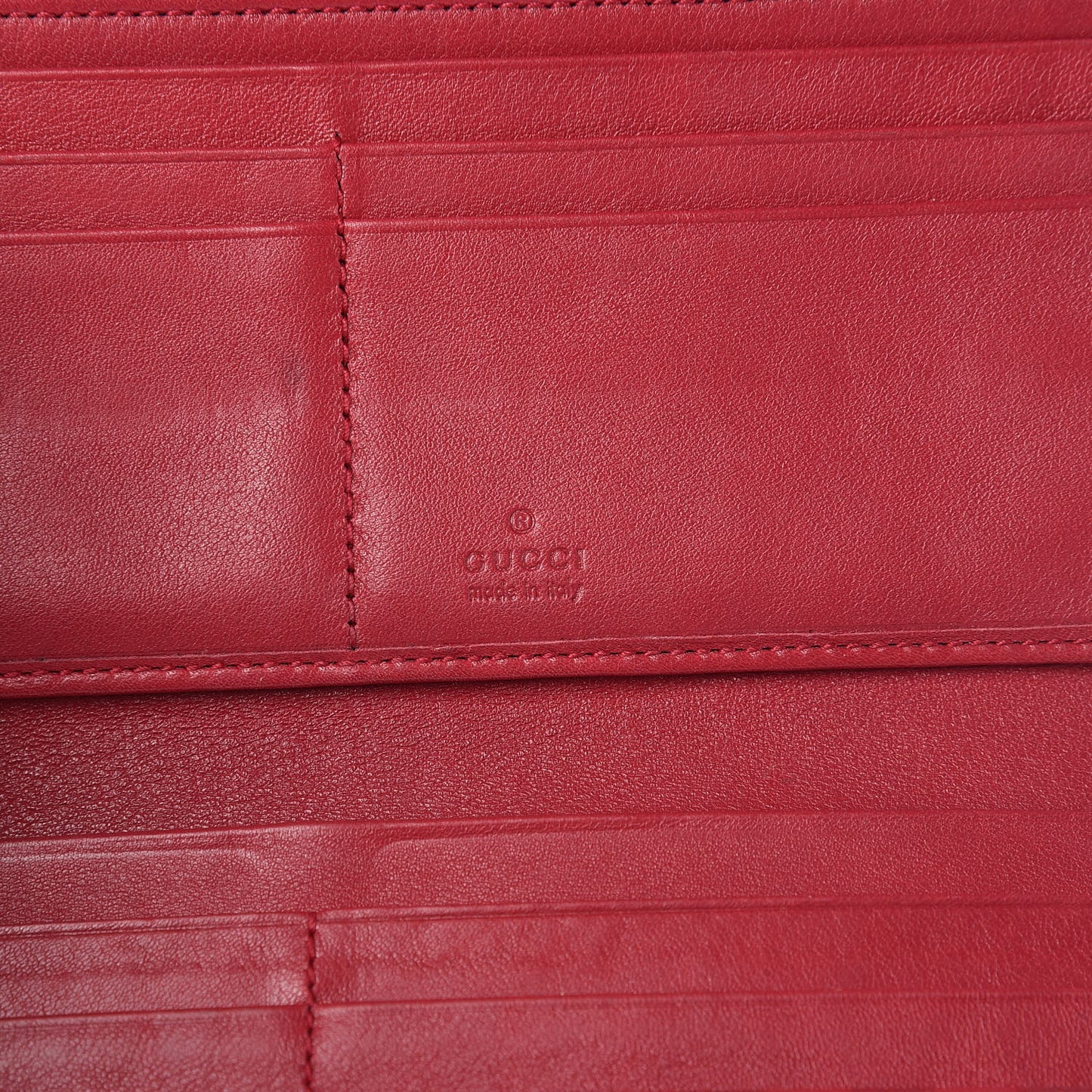Microguccissima Interlocking G Continental Wallet Red