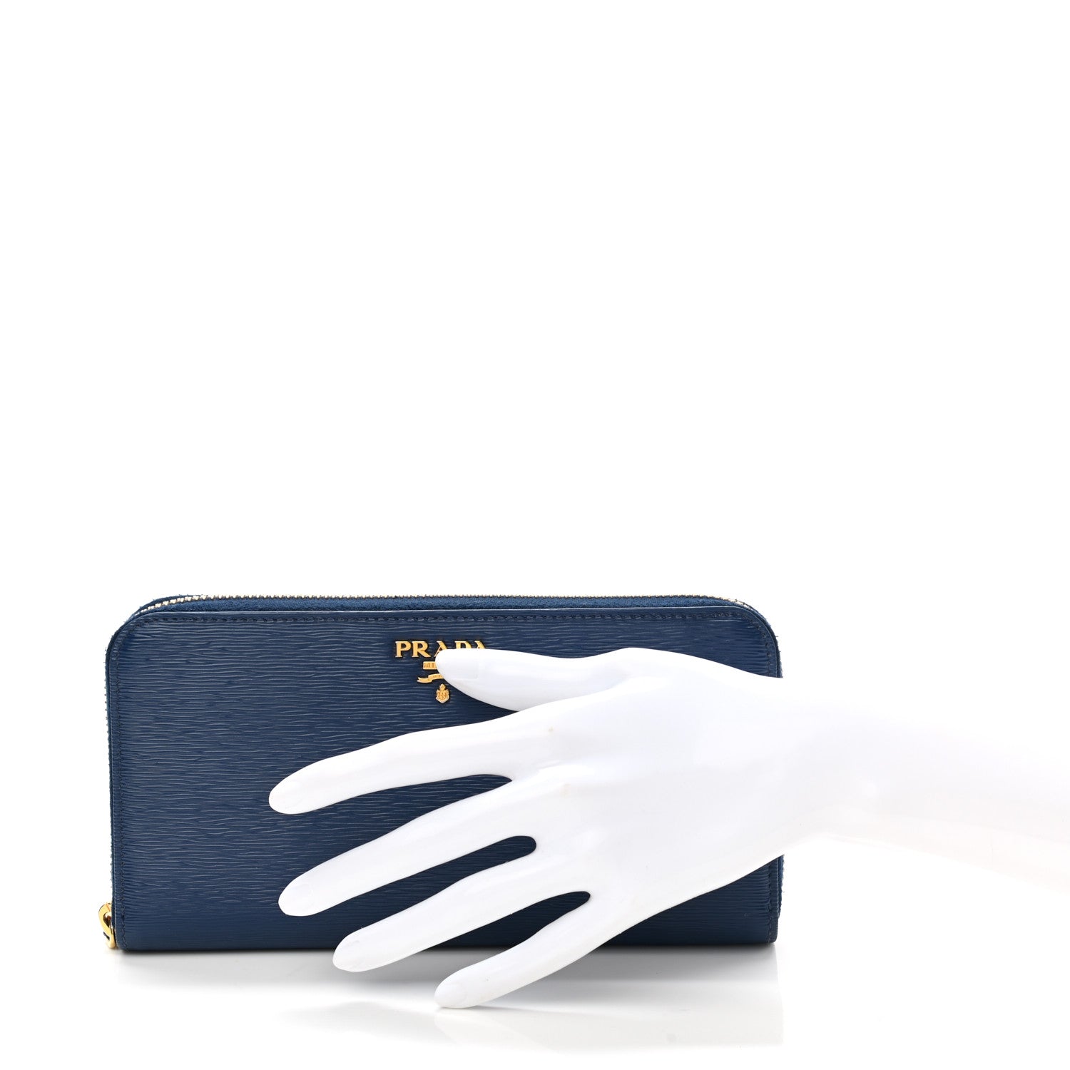 Prada Vitello Move Zip Around Wallet Bluette 2 of 10