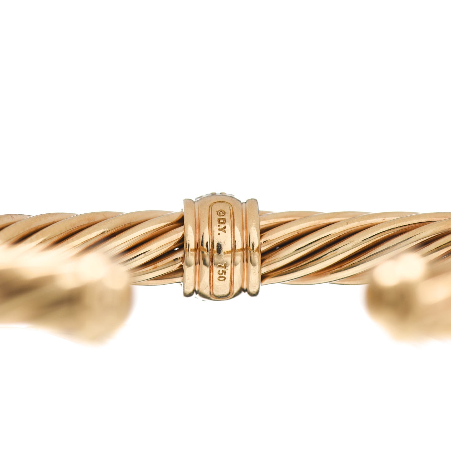 18K Yellow Gold Diamond 7mm Cable Classics Single Station Bracelet
