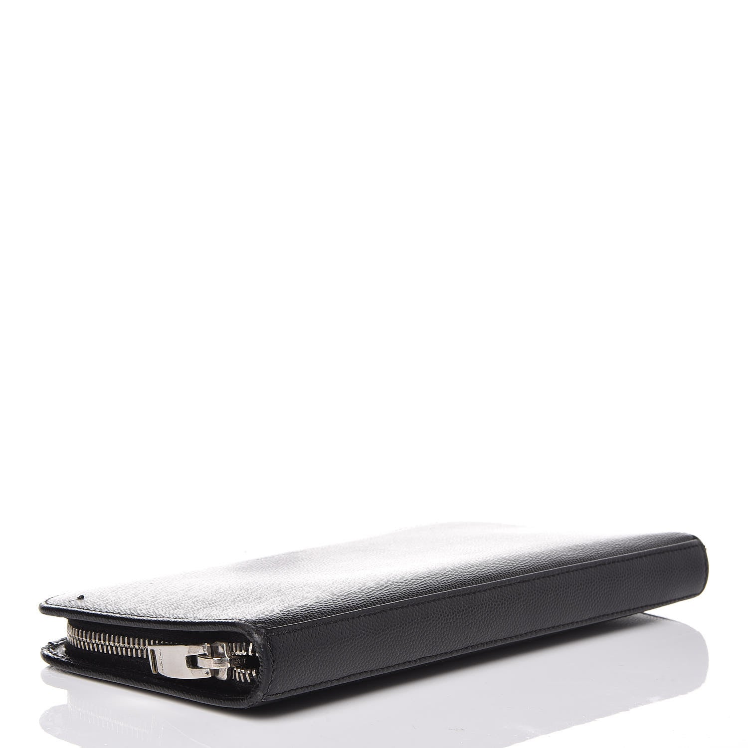 Saint Laurent Grain De Poudre Classic Zip Around Travel Wallet Black 4 of 10