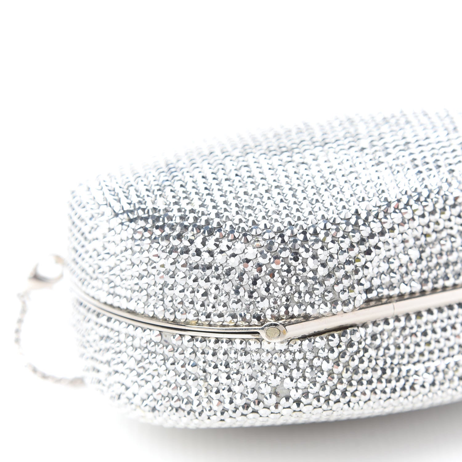Judith Leiber Crystal Minaudiere Clutch Silver 8 of 12