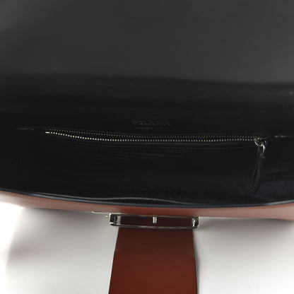 Prada City Calf Ribbon Bag Cognac Cotto Black 5 of 9