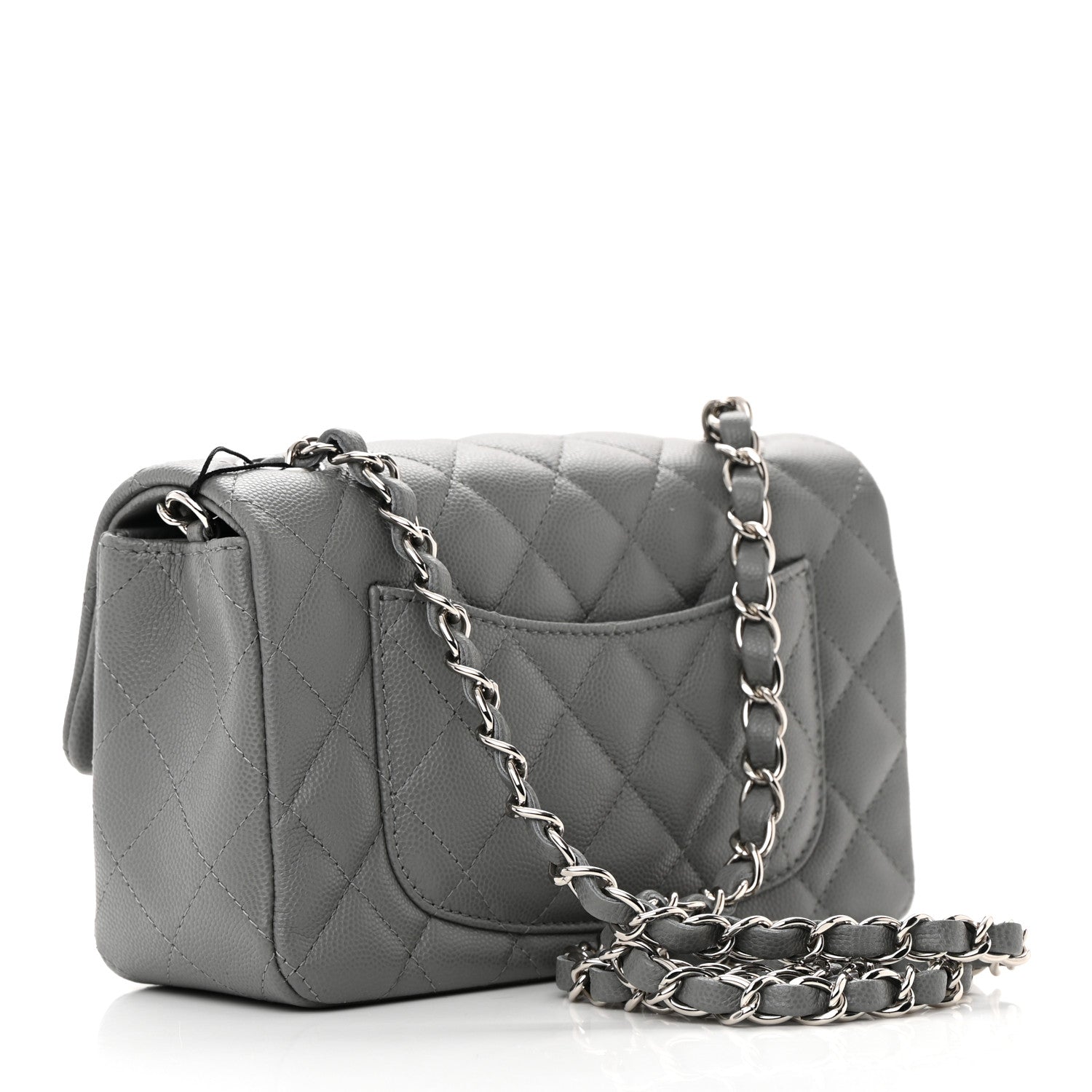 Chanel Caviar Quilted Mini Rectangular Flap Grey 3 of 13