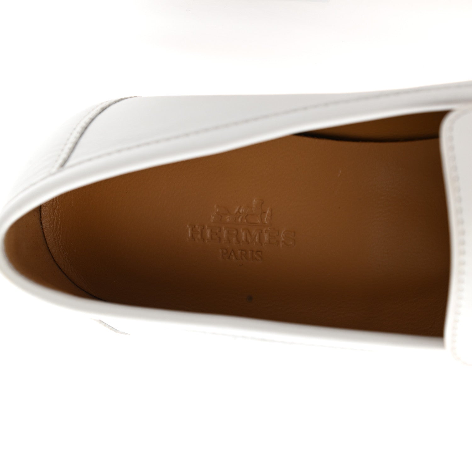 Hermes Calfskin Womens Colette Loafers 37 White 7 of 11