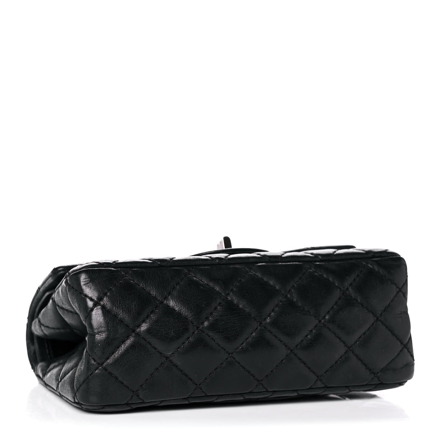 Iridescent Calfskin Quilted 2.55 Reissue 224 Flap Black