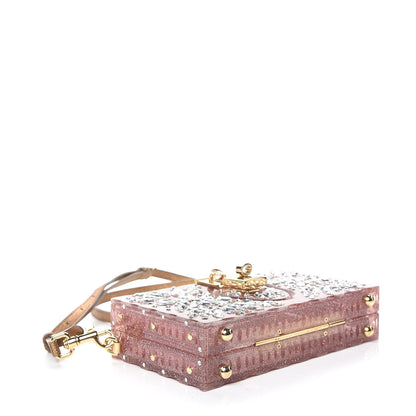 Dolce & Gabbana Crystal Embellished Plexiglass Dolce Box Clutch Pink 4 of 9