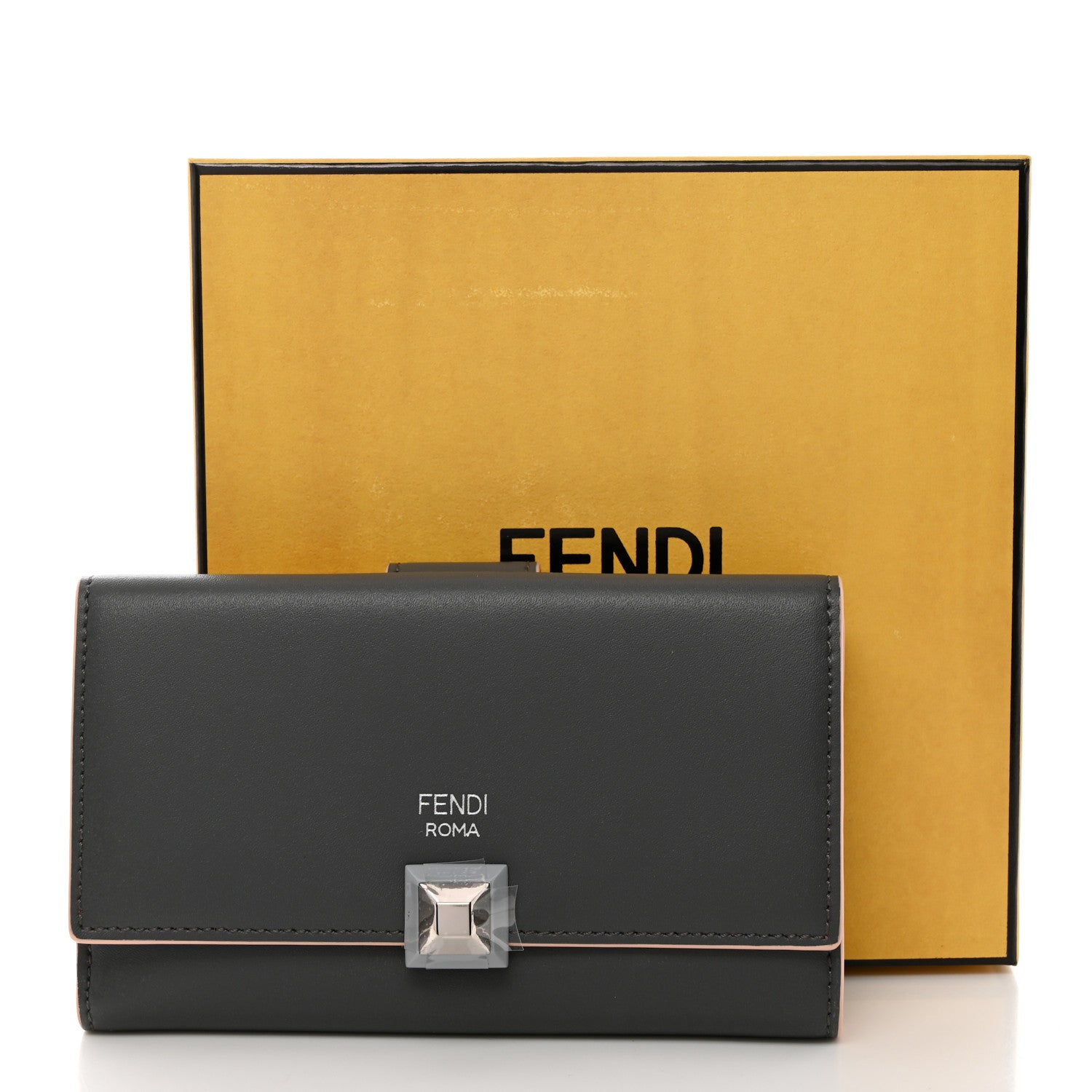 Fendi Vitello Studded Kan I French Wallet Amazzonia 9 of 9