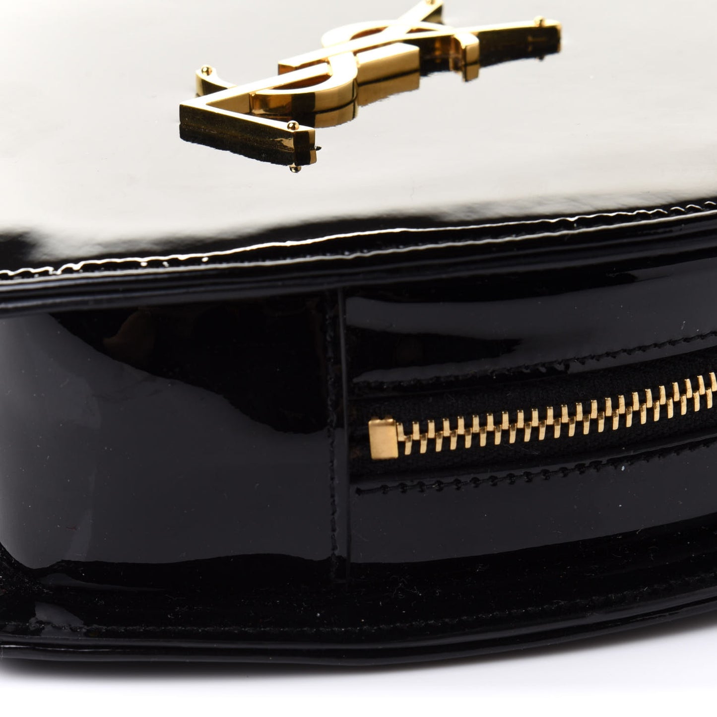 Patent Small Monogram Love Shoulder Bag Black