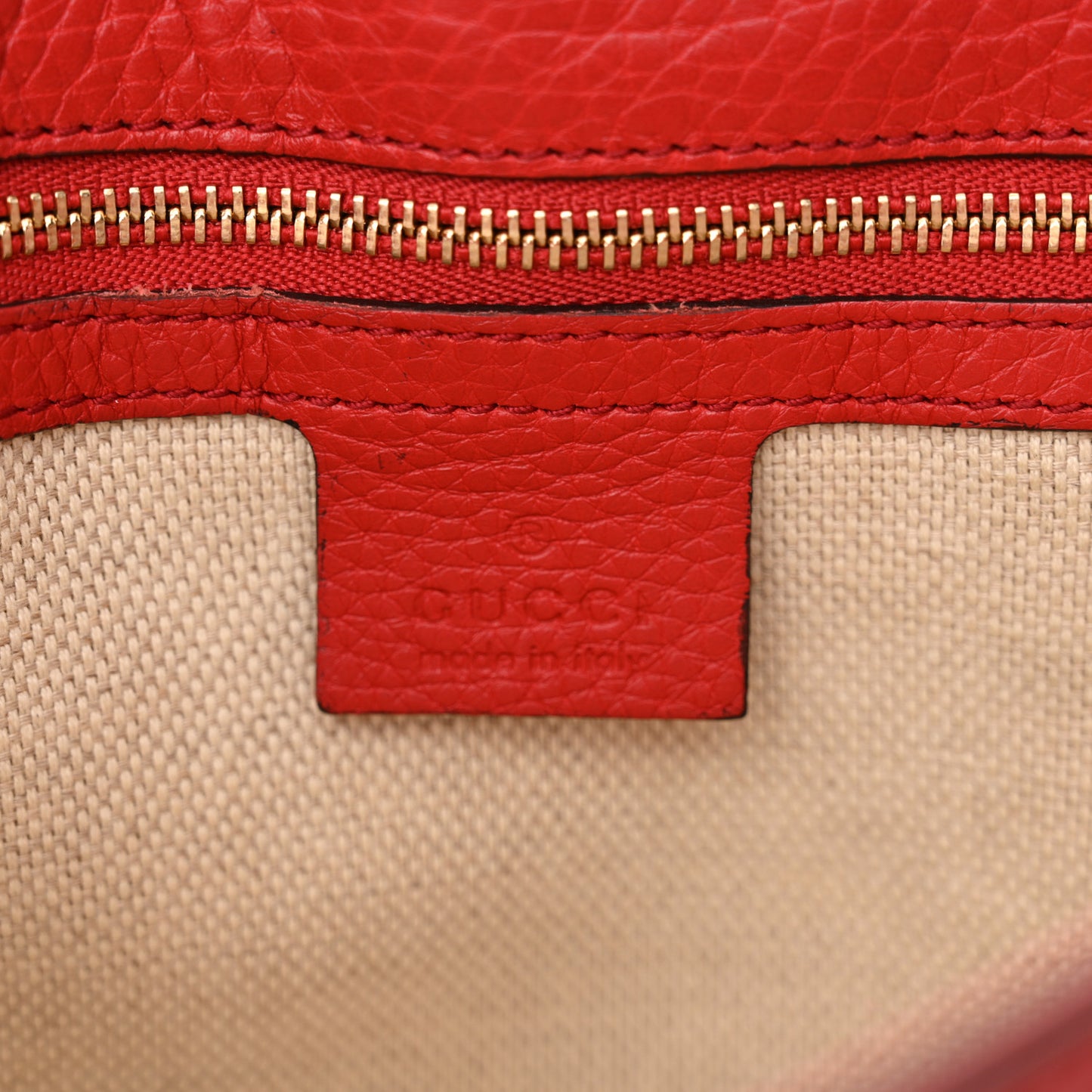 Pebbled Calfskin Medium Soho Flap Crossbody Vibrant Red