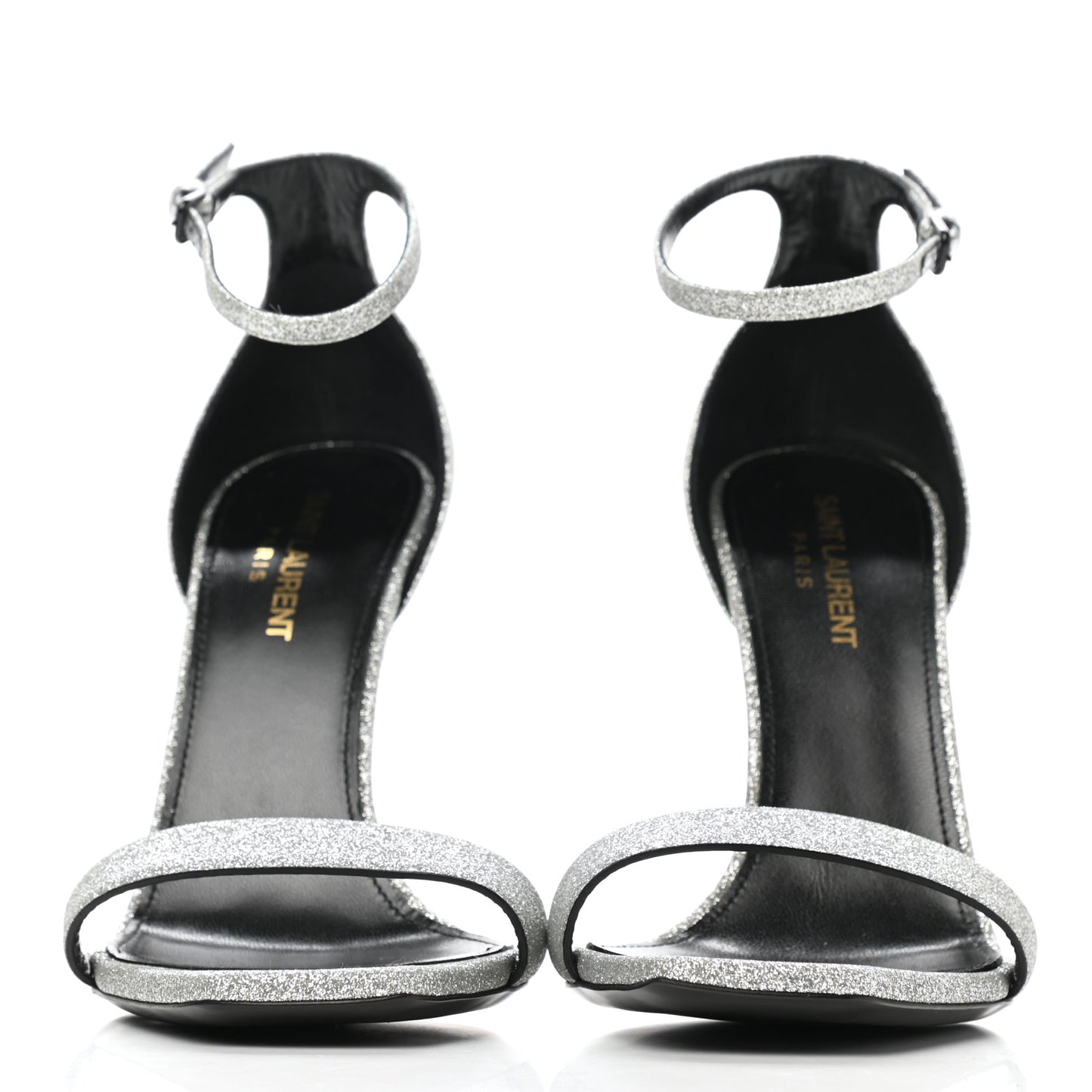 Glitter Amber 105 Ankle Strap Sandals 38.5 Silver