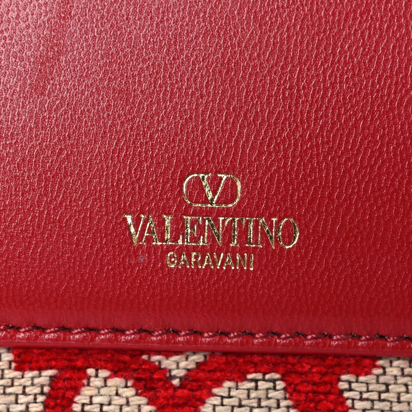 Toile Iconographe Goatskin Vlogo Small Loco Shoulder Bag Natural Rosso Valentino