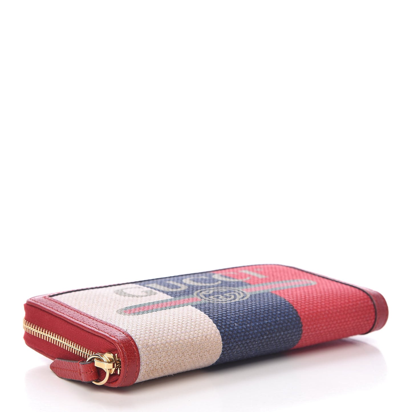 Canvas Sylvie Stripe Logo Zip Around Wallet Mystic White Hibiscus Red Maritime