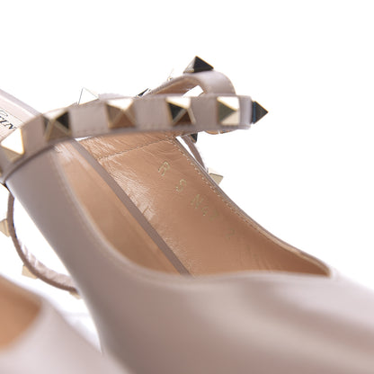 Valentino Garavani Nappa Rockstud Ankle Strap High Heel Mules 39 Poudre 8 of 10