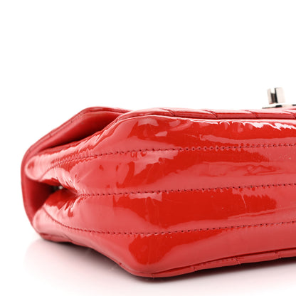 Chanel Patent Calfskin Chevron Quilted Mini Rectangular Flap Red 10 of 14