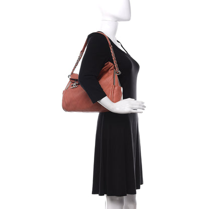 Chanel Lambskin Stitched Medium Ultimate Soft Tote Coral 2 of 15