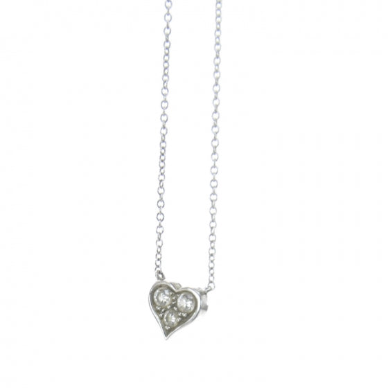Platinum Diamond Heart Pendant Necklace