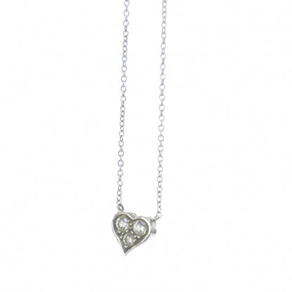 Tiffany Platinum Diamond Heart Pendant Necklace 2 of 7
