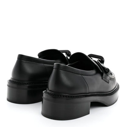 Louis Vuitton Calfskin Oversized Chain Academy Loafers 37 Black 4 of 8