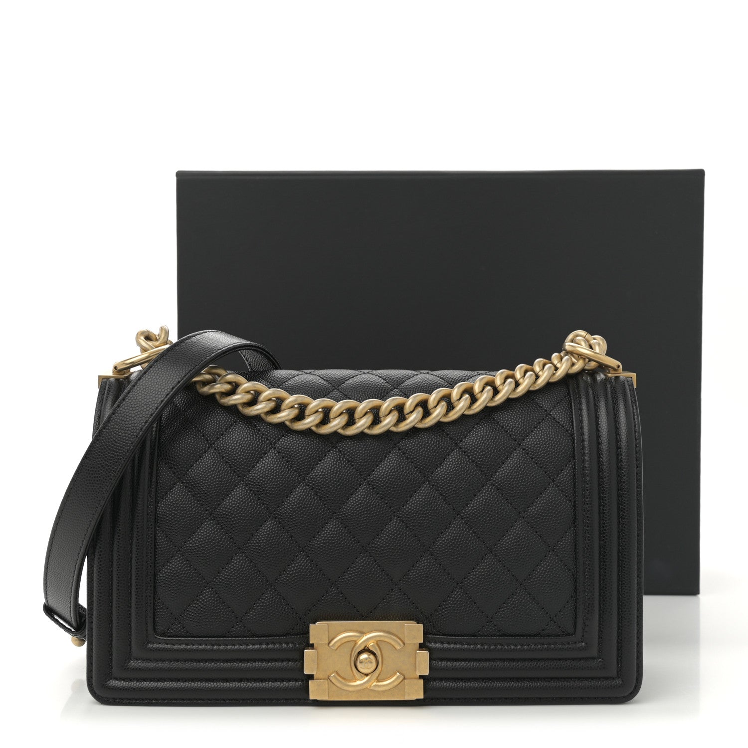 Chanel Caviar Quilted Medium Boy Flap Black 11 of 11