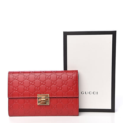 Gucci Guccissima Padlock Clutch Hibiscus Red 9 of 9