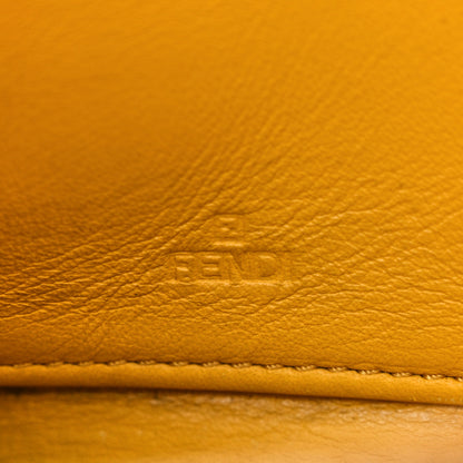 Fendi Zucca Spalmati Vitello Elite Rose Ladybug Zip Around Wallet Tobacco Yellow 6 of 18