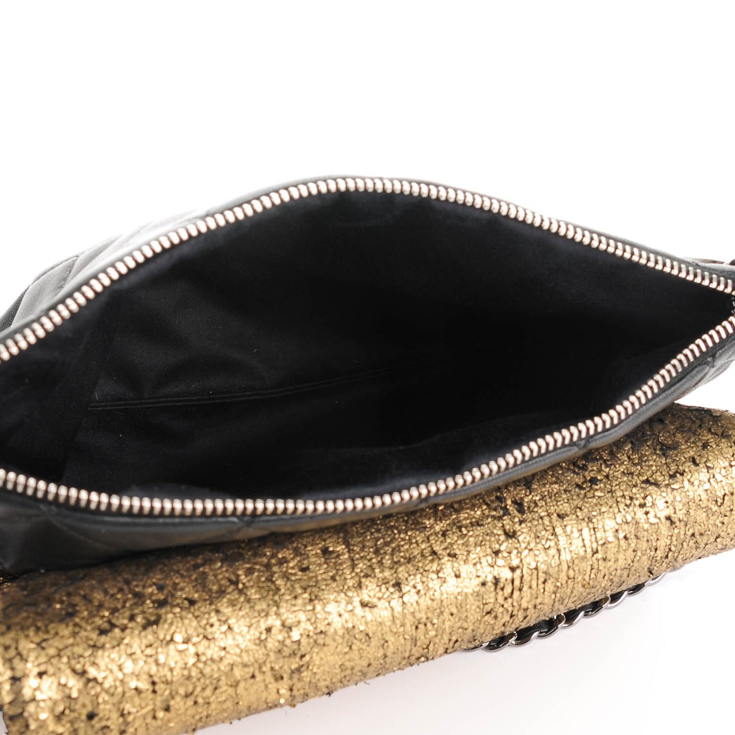 Lambskin Mineral Nights Wristlet Gold Black