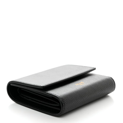 Celine Grained Calfskin Small Tri-Fold Wallet Black 4 of 7
