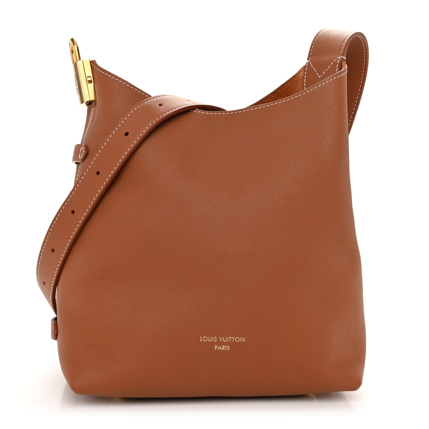 Grained Calfskin Low Key Hobo PM Cognac