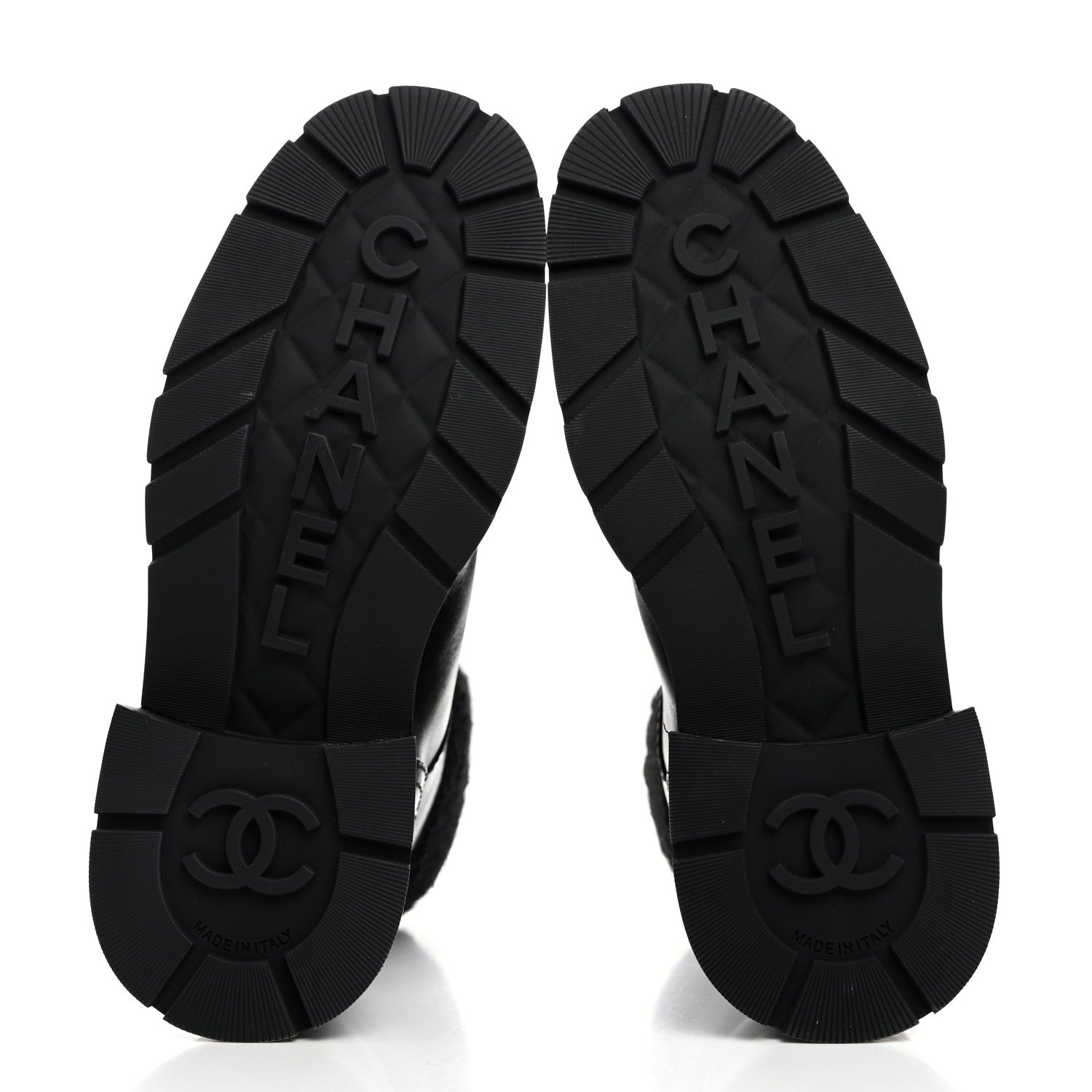 Chanel Calfskin Knit CC Short Boots 36 Black 5 of 9