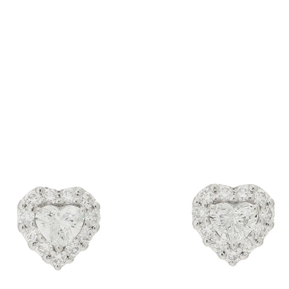 Graff 18K White Gold Diamond 1.66ctw Icon Heart Stud Earrings 1 of 5