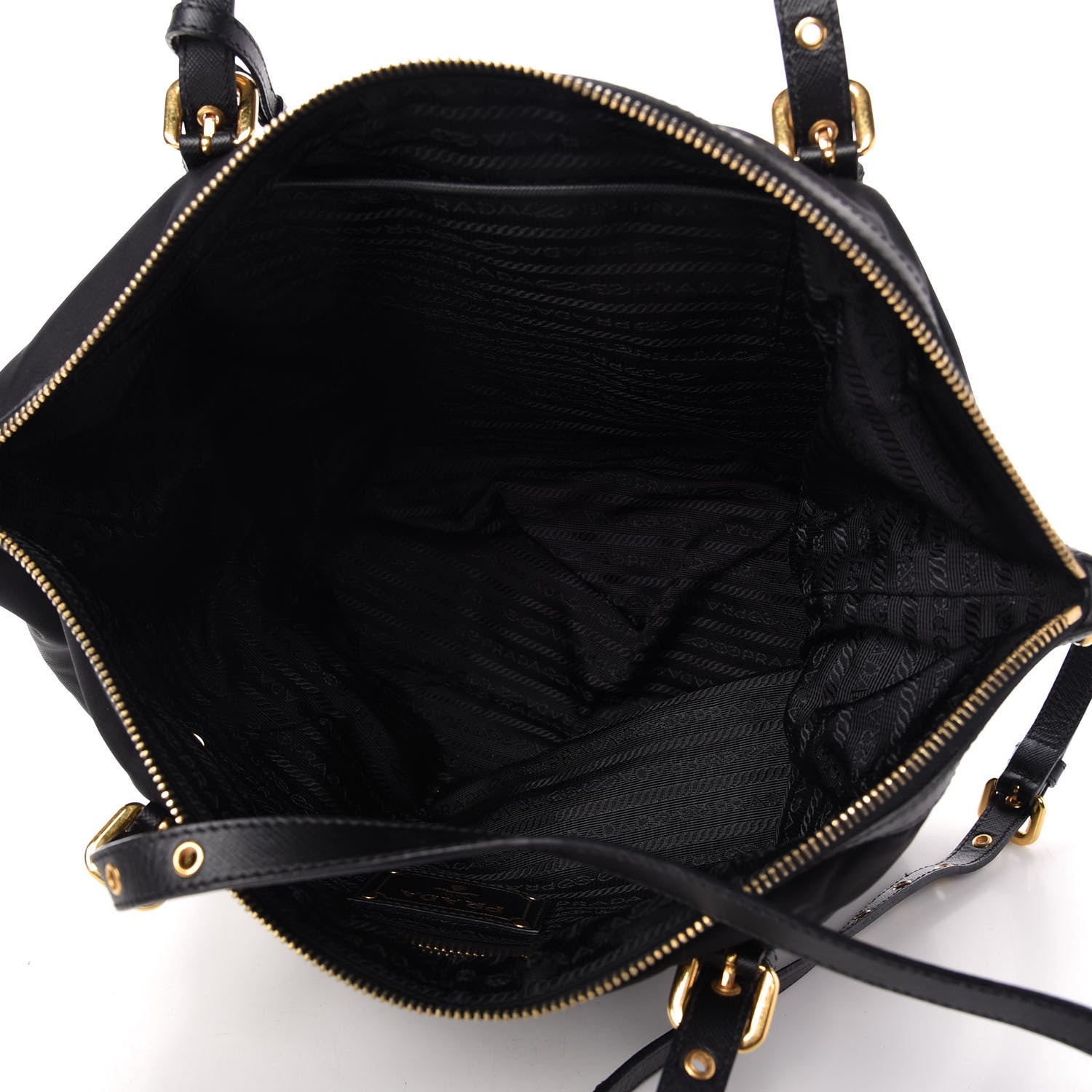 Prada Saffiano Tessuto Nylon Tote Black 5 of 11