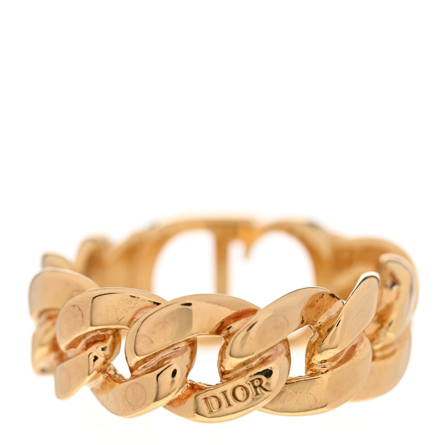 Christian Dior Metal CD Chain Ring S Gold 1329348 – FASHIONPHILE