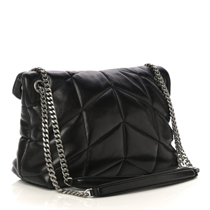 Saint Laurent Lambskin Quilted Small Loulou Puffer Monogram Chain Satchel Black 3 of 13