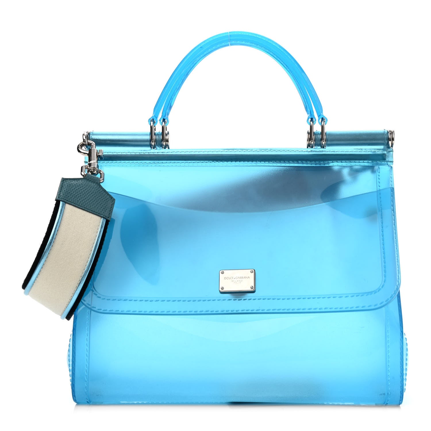 Dolce & Gabbana Rubber Semi Transparent Miss Sicily Satchel Blue 1 of 11